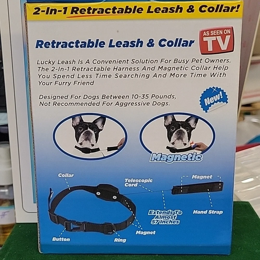 2-in-1 Retractable Leash & Collar Small/Medium - Blue